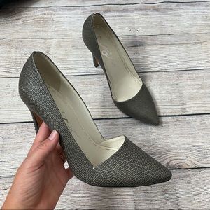 ALICE + OLIVIA Leather Glitter Accents Dina Pumps